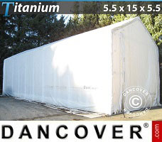Lagertält Titanium 5,5x15x4x5,5m, Vit