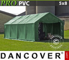 Lagertält PRO 5x8x2x2,9m, PVC, Grön