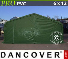 Lagertält PRO 6x12x3,7m PVC, Grön
