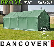 Lagertält PRO 5x8x2,5x3,3m, PVC, Grön